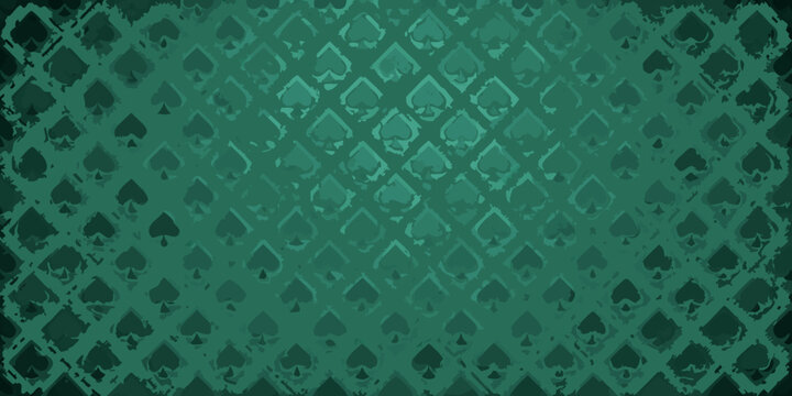 Spade and club card suit pattern dark green vector background