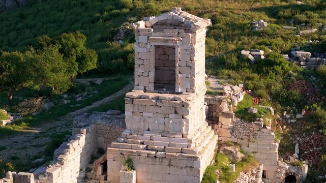 Various drone images of the ancient city of Sagalassos, located within the borders of Burdur province in T&uuml;rkiye.