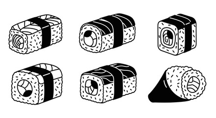 Sushi Roll Icon Set © Hedasa