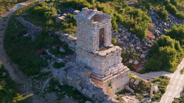 Various drone images of the ancient city of Sagalassos, located within the borders of Burdur province in T&uuml;rkiye.