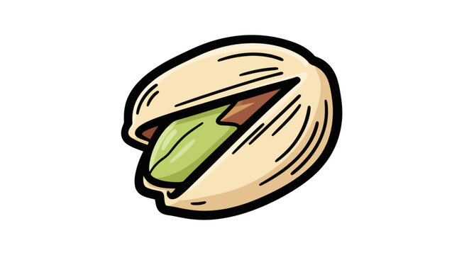 Pistachio Nut Hand Drawn Vector Illustration