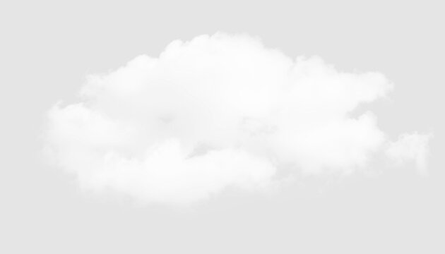 Transparent cloud element PNG, realistic fluffy white cloud png for sky overlays and graphic design projects.