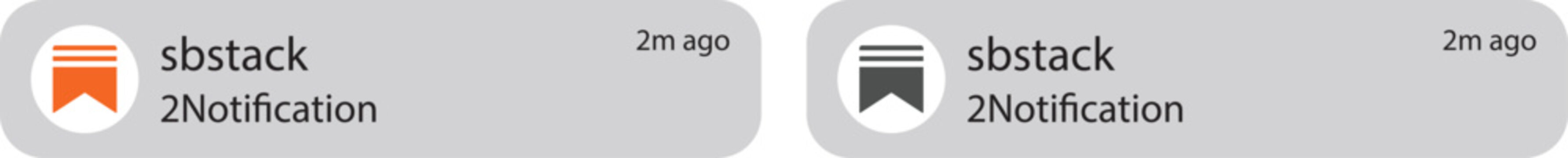 substack App Logo with Notification UI Design, minimal and modern mobile pop-up message for iPhone