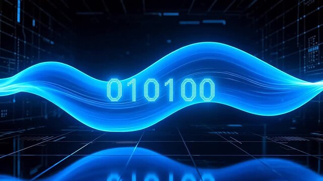 Blue light waves with binary code