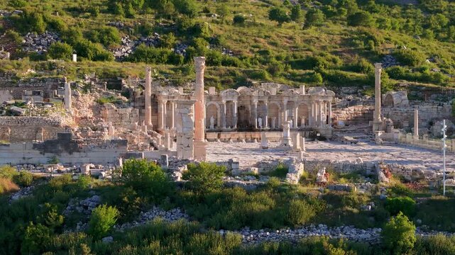 Various drone images of the ancient city of Sagalassos, located within the borders of Burdur province in T&uuml;rkiye.
