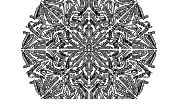 silver ornament on black