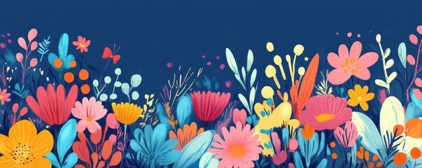 Fototapeta premium happy birthday card with colorful doodles, Generative AI