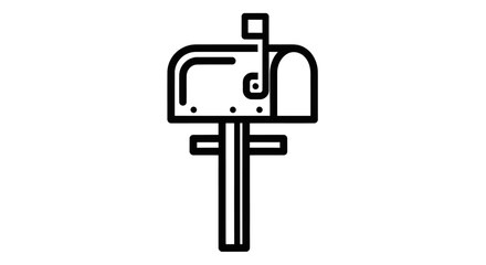 Fototapeta premium Classic Mailbox Outline Icon