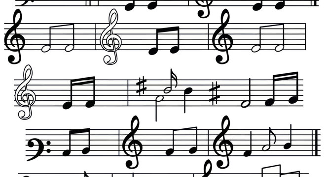 Musical Staff Seamless Pattern Design