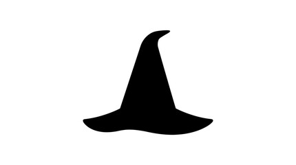 Helloween Black witch hat, Halloween headgear, Vector witchcraft symbol, Dark magic accessory isolated on White Background vector © MdAbdul