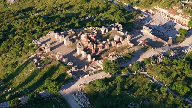 Various drone images of the ancient city of Sagalassos, located within the borders of Burdur province in T&uuml;rkiye.