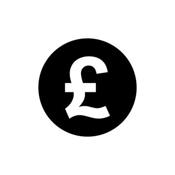 British Pound Sterling Currency Symbol Icon in Black Circle with Transparent Background for Finance and Business PNG