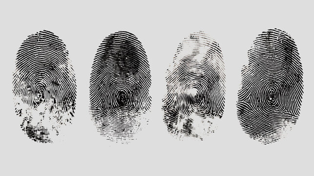 Realistic Black Fingerprint Set Overlay PNG