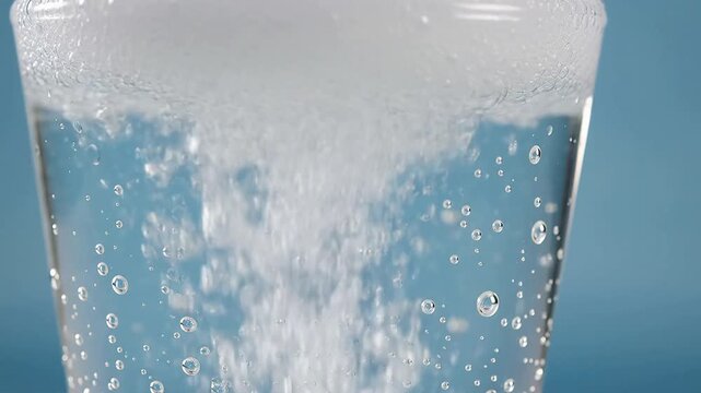 Glass of water with dissolving tablet
