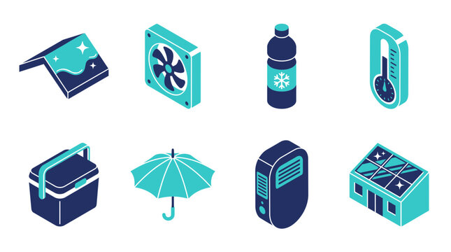 Urban Heat Adaptation Tools: Fan, Cooler, Umbrella, AC