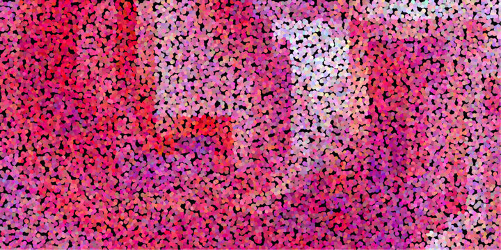 Vibrant Abstract Pointillist Texture of Pink Purple and Red Dots on a Black Background pointillism