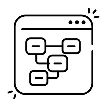 Conceptual linear design icon of web hierarchy