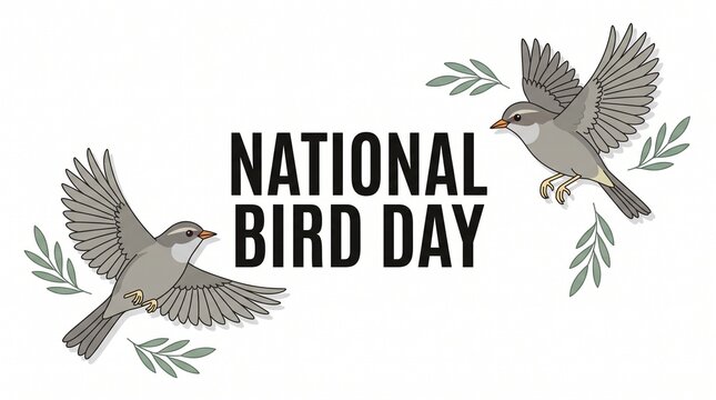 National bird day celebration with two birds in flight