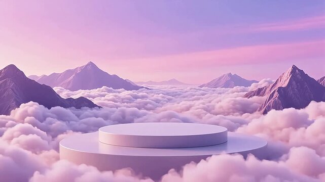 White platform floating above clouds