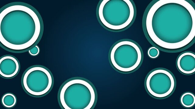 Abstract circles rings gradient background layered paper-cut style animation