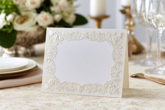 Elegant blank reception program card