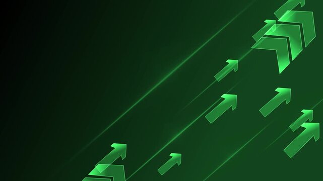 Abstract background with glowing diagonal streaks and layered translucent arrows pointing animation