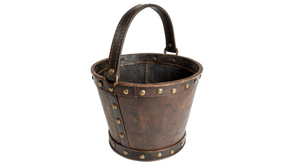 Old rustic metal bucket or vintage pail isolated on transparent background © Galina