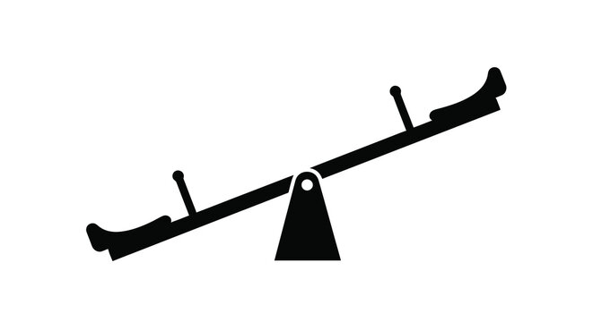 Seesaw Silhouette On White Background teeter totter playground