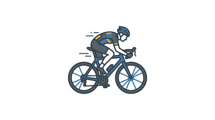 Fototapeta premium Professional Cyclist Racing Fast on Road Bicycle - Dynamic Sport Illustration