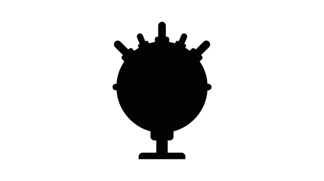 Naval mine silhouette underwater explosive device.