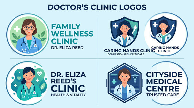 Doctor's Clinic Logos Collection: Medical Branding, Healthcare Identity, Professional Design