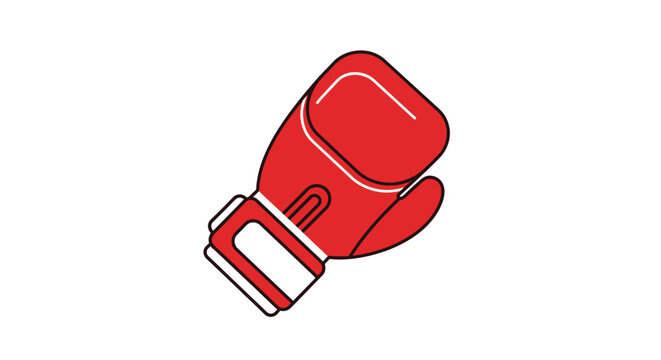 Red boxing glove vector illustration icon isolated on white