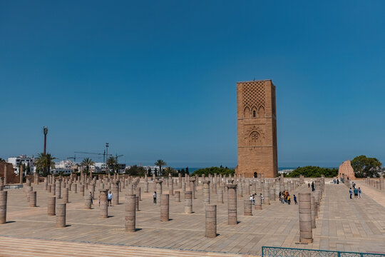 Hassan Tower complex in Rabat city Morocco