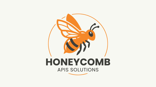 Modern Bee Logo Design for Honeycomb APIs Solutions - Insect Vector Art