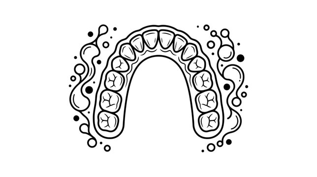 Dental Hygiene Concept: Clean Teeth and Bubbles Illustration