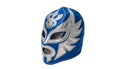 Blue lucha libre mexican wrestling mask traditional cultural sports costume prop isolated on transparent background © novikova-png
