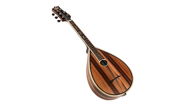 Traditional oriental lute string musical instrument oud folk acoustic folklore asset isolated on transparent background