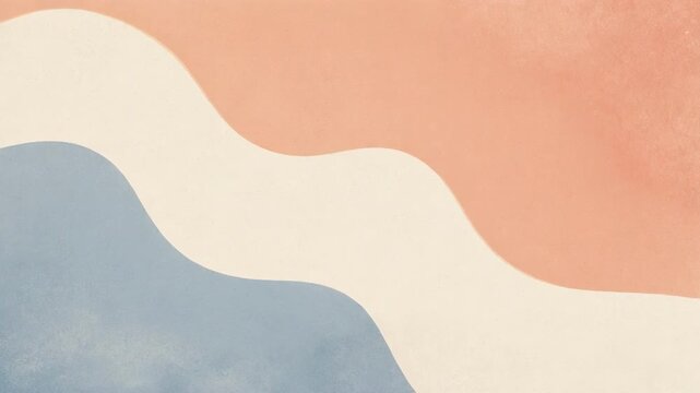 Abstract minimalistic background with soft curved shapes in blue and peach