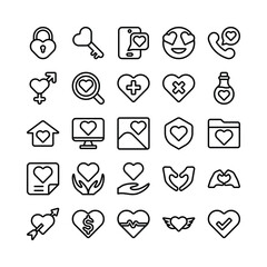 Fototapeta premium love valentine day icon set