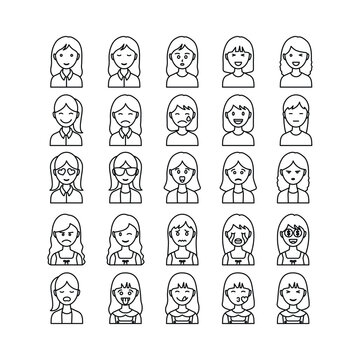 user avatar emoji sticker cute girl icon
