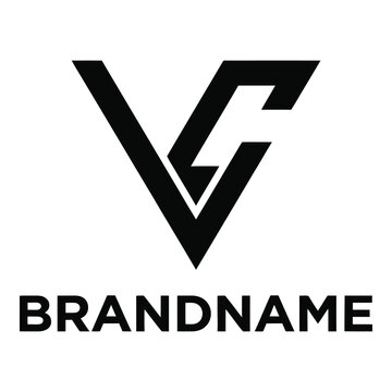 Black letter V and F logo with brandname text icon