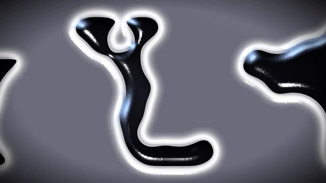 Abstract liquid black letter L, dark fluid alphabet character, glossy ink typography element, dynamic motion graphic design asset for modern branding and digital content