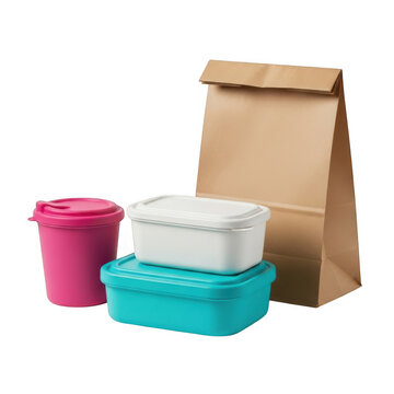 Reusable food containers and cup on table
