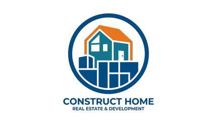Fototapeta premium Construct Home real estate logo design.