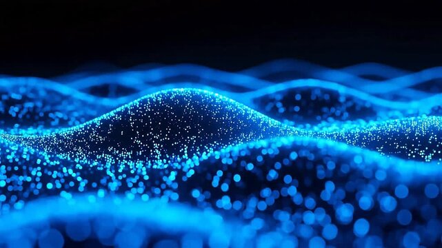 Deep blue particle waves in black void