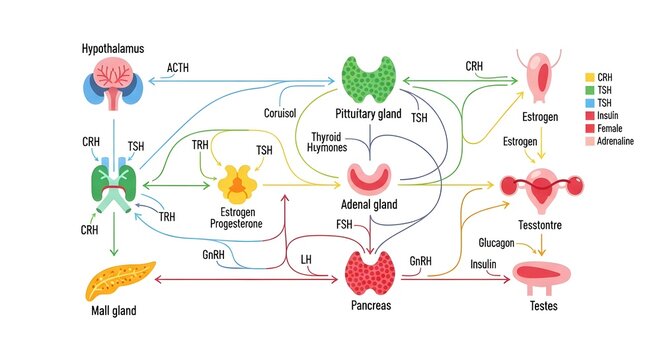 Colorful illustration of human digestive system anatomy and function.
