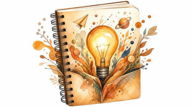 Creative Thinking: Professional sketching ideas on notebook 