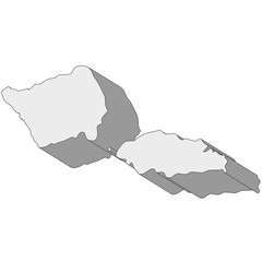 3D map dimension - continent Oceania country Samoa © badrpost