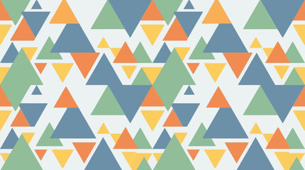Seamless geometric pattern with colorful triangles in Scandinavian style © ejuk