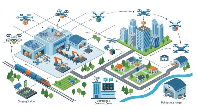 Drone Delivery Network System for Modern Logistics Operations